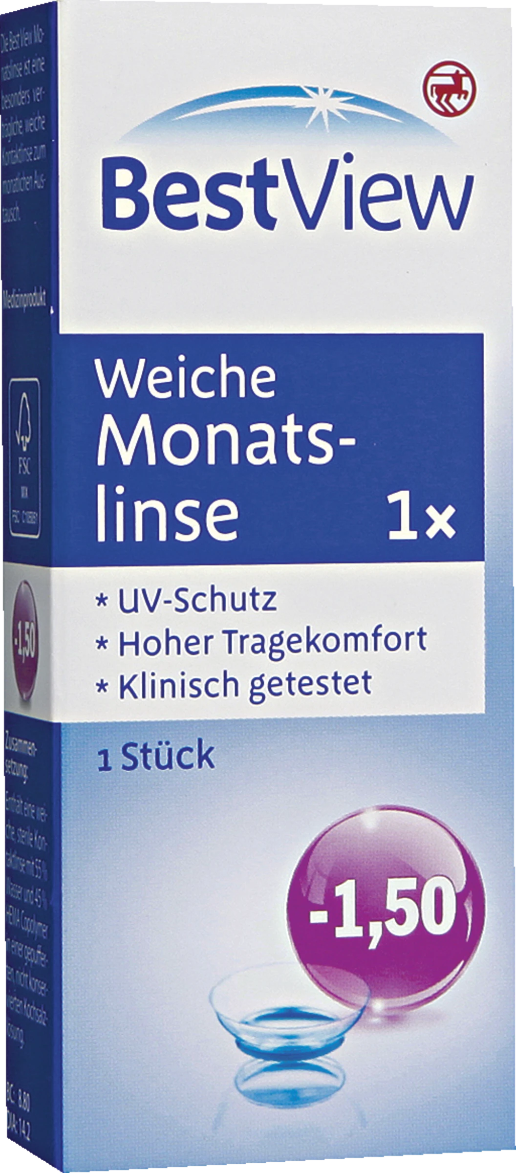 BestView Weiche Monatslinse -1,50 1 BestView Weiche Monatslinse -1,50
