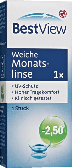 BestView Weiche Monatslinse -2,50