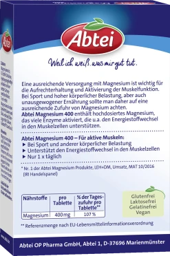 Abtei Magnesium 400 Tabletten -NIVEA SHOP MAM 3809642 SHOP IMAGE 1.4