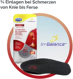 Scholl In-Balance 3/4 Einlagen Bei Schmerzen Von Knie Bis Ferse Größe 37 - 39,5