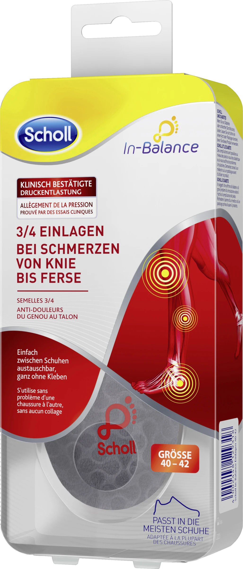 Scholl In-Balance 3/4 Einlagen Bei Schmerzen Von Knie Bis Ferse Größe 40 - 42 1 Scholl In-Balance 3/4 Einlagen Bei Schmerzen Von Knie Bis Ferse Größe 40 - 42