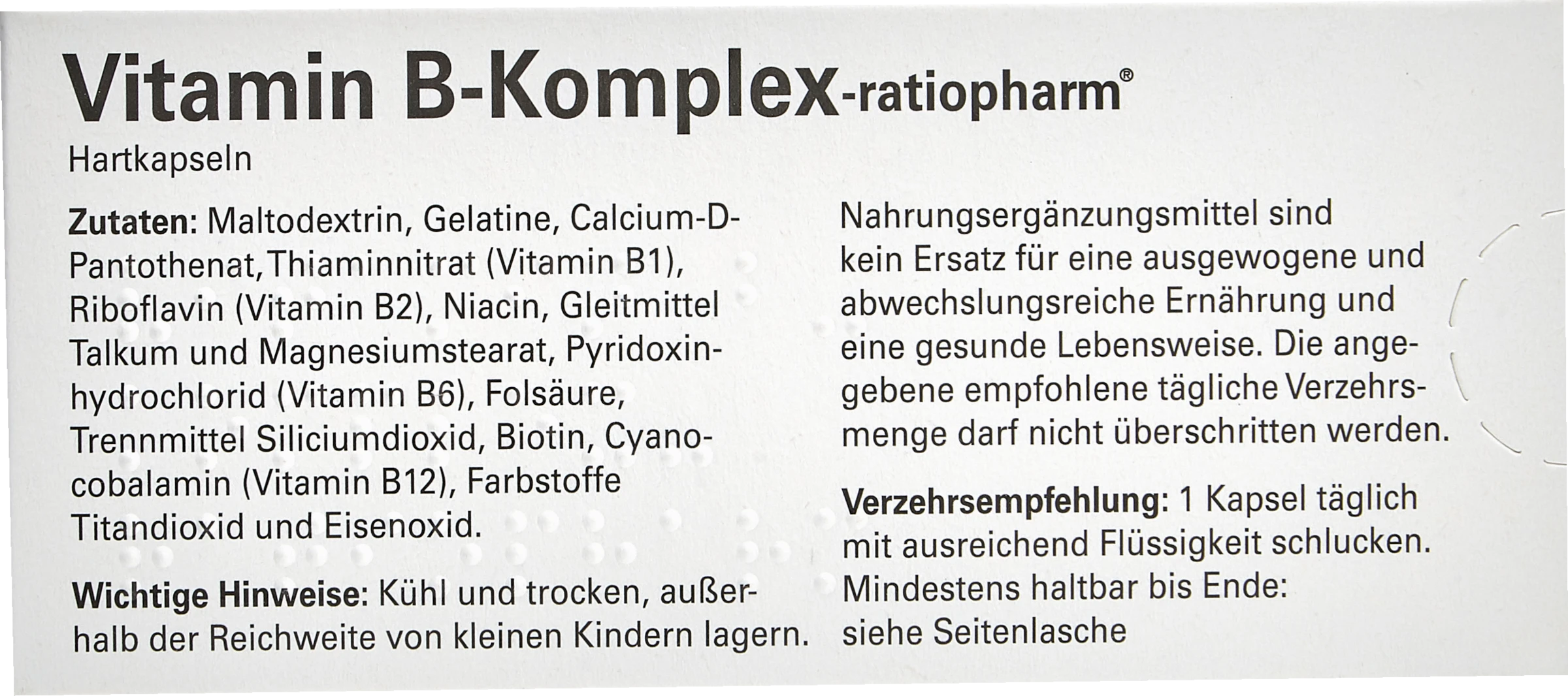 Ratiopharm Vitamin B-Komplex 4 Ratiopharm Vitamin B-Komplex – Bild 4