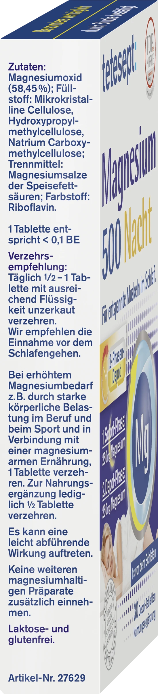 Tetesept Magnesium 500 Nacht Tabletten 2 Tetesept Magnesium 500 Nacht Tabletten – Bild 2