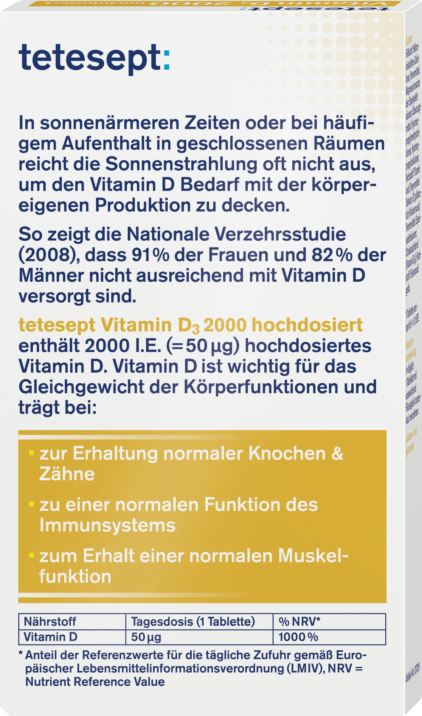 Tetesept Vitamin D3 2000 Hochdosiert 4 Tetesept Vitamin D3 2000 Hochdosiert – Bild 4