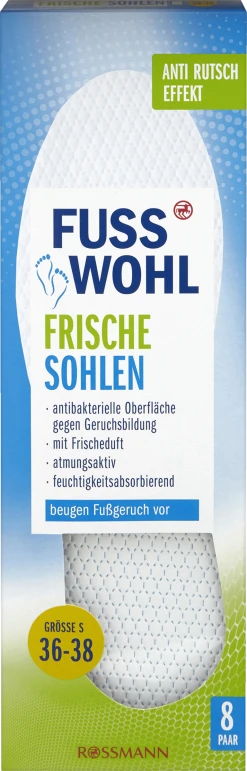 FUSSWOHL Frische Sohlen Weiss Größe S 36-38