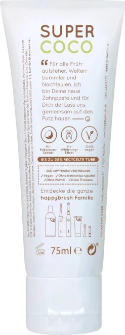 Happybrush SuperCoco Zahnpasta 7 Happybrush SuperCoco Zahnpasta -NIVEA SHOP MAM 6033129 SHOP IMAGE 1.4