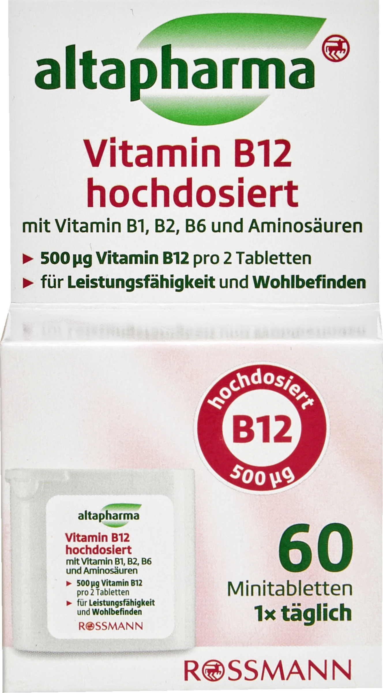 Altapharma Vitamin B12 Hochdosiert 60 Minitabletten 1 Altapharma Vitamin B12 Hochdosiert 60 Minitabletten