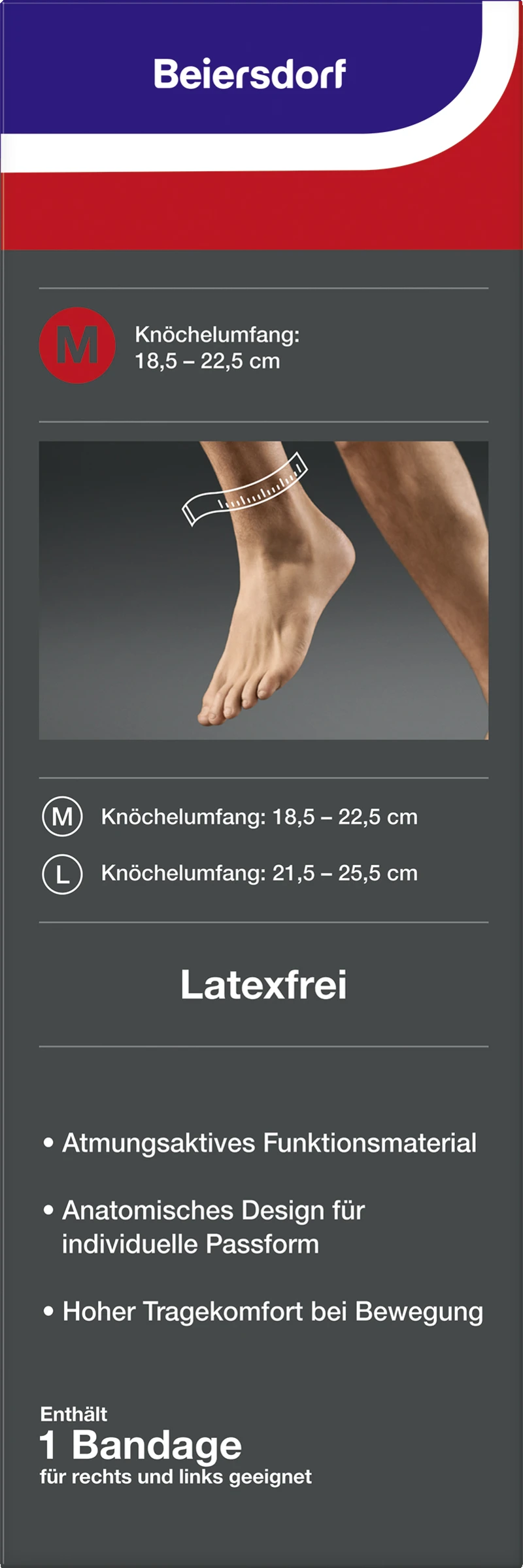 HANSAPLAST Sport Fußgelenk-Bandage Gr. M 2 HANSAPLAST Sport Fußgelenk-Bandage Gr. M – Bild 2