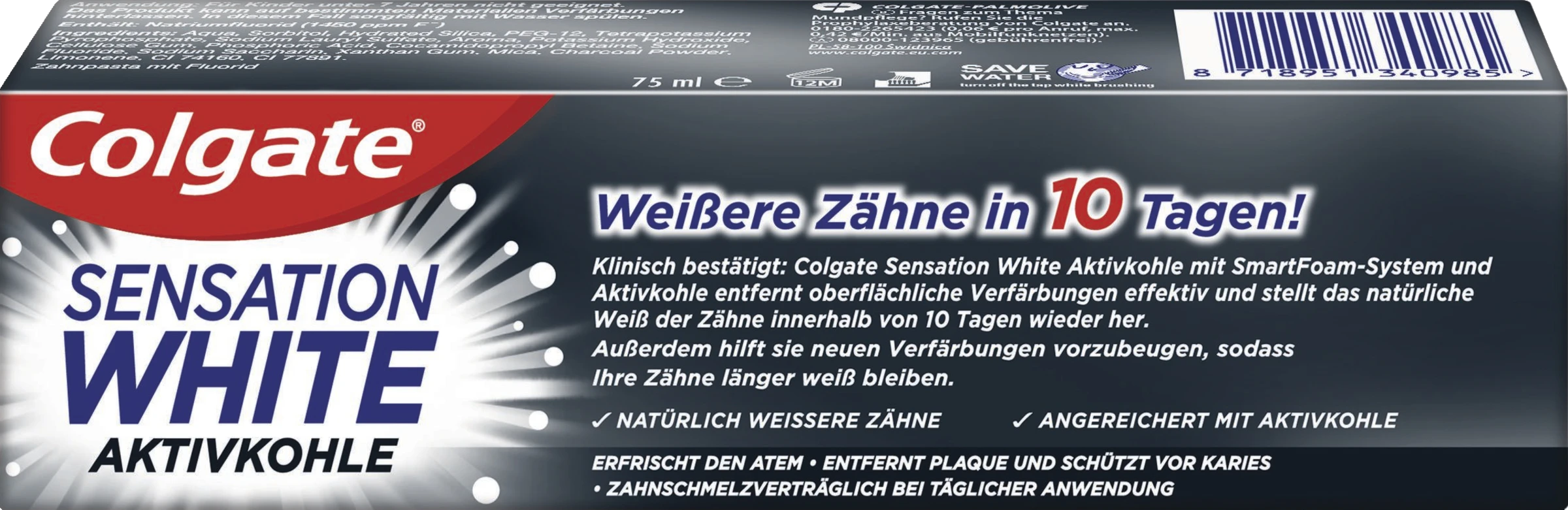 Colgate® Sensation White Aktivkohle Zahnpasta 2 Colgate® Sensation White Aktivkohle Zahnpasta – Bild 2