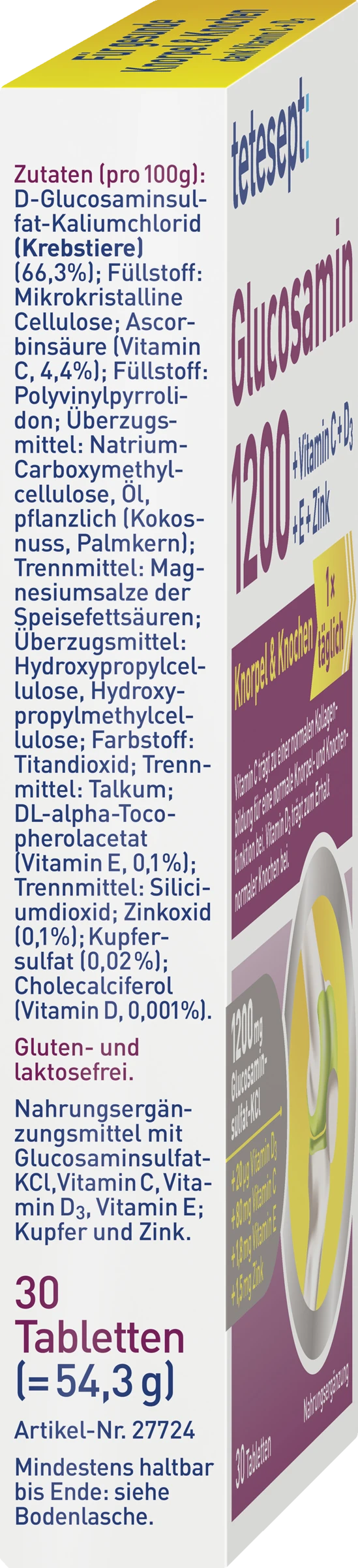 Tetesept Glucosamin 1200 Tabletten 2 Tetesept Glucosamin 1200 Tabletten – Bild 2