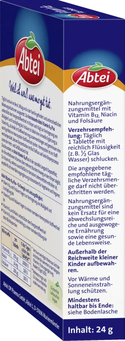 Abtei Vitamin B12 Plus Fölsäure Tabletten 6 Abtei Vitamin B12 Plus Fölsäure Tabletten -NIVEA SHOP MAM 6800095 SHOP IMAGE 1.5