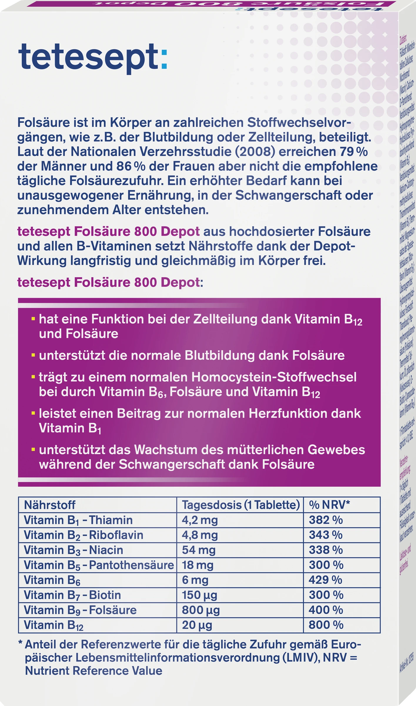 Tetesept Folsäure 800 Depot Mini-Tabletten 4 Tetesept Folsäure 800 Depot Mini-Tabletten – Bild 4