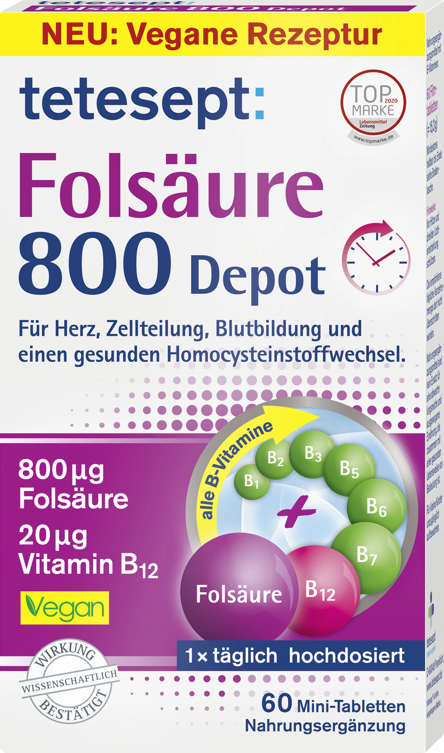 Tetesept Folsäure 800 Depot Mini-Tabletten 1 Tetesept Folsäure 800 Depot Mini-Tabletten