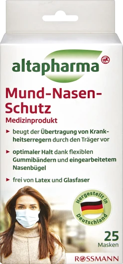 Altapharma Medizinischer Mund-Nasen-Schutz 25er