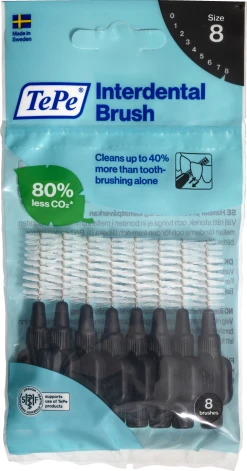 TePe Interdentalbürsten Schwarz, ISO 8, 1,5 Mm, 8 Stück