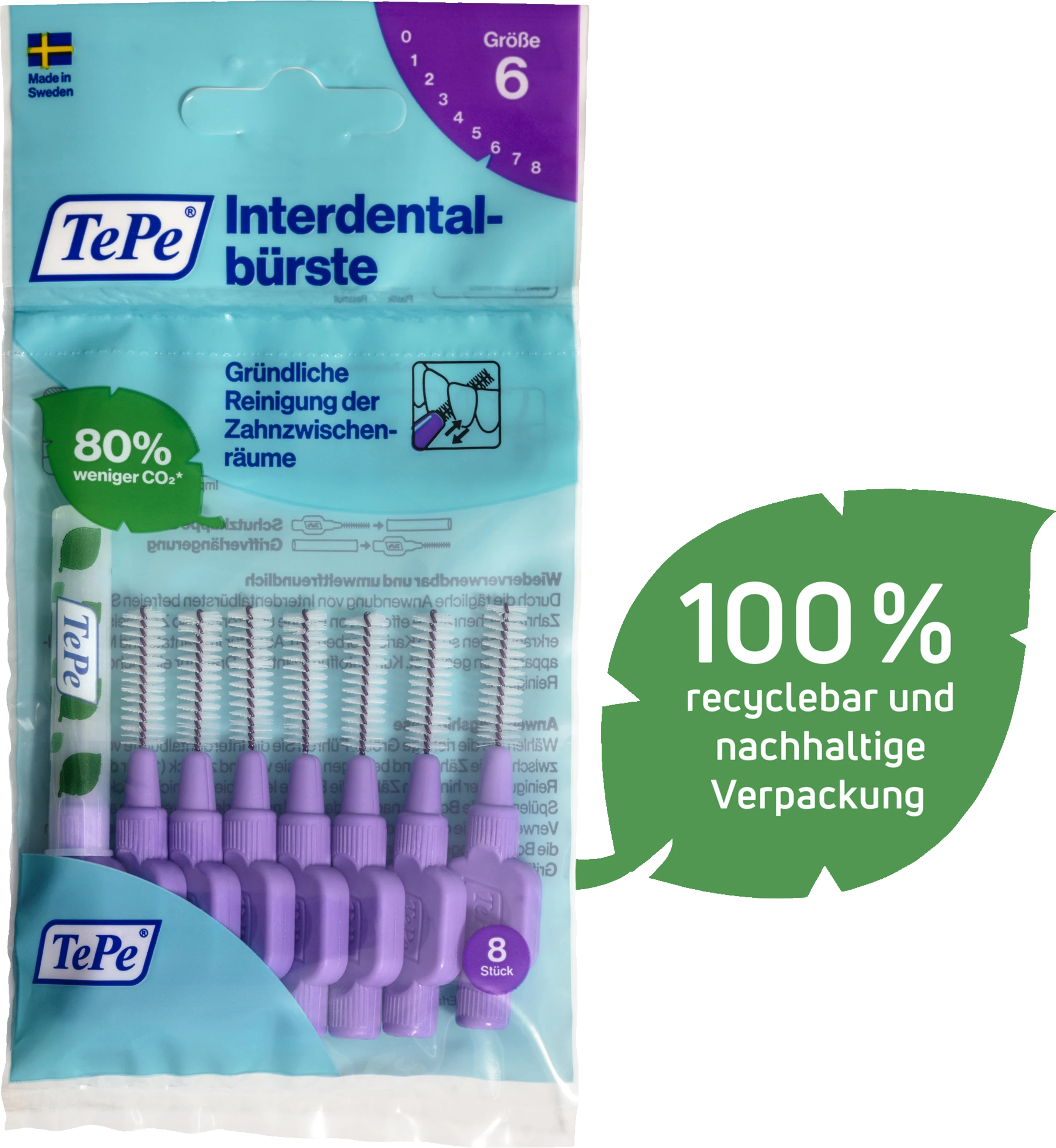 TePe Interdentalbürsten Lila, ISO 6, 1,1 Mm, 8 Stück 8 TePe Interdentalbürsten Lila, ISO 6, 1,1 Mm, 8 Stück – Bild 8