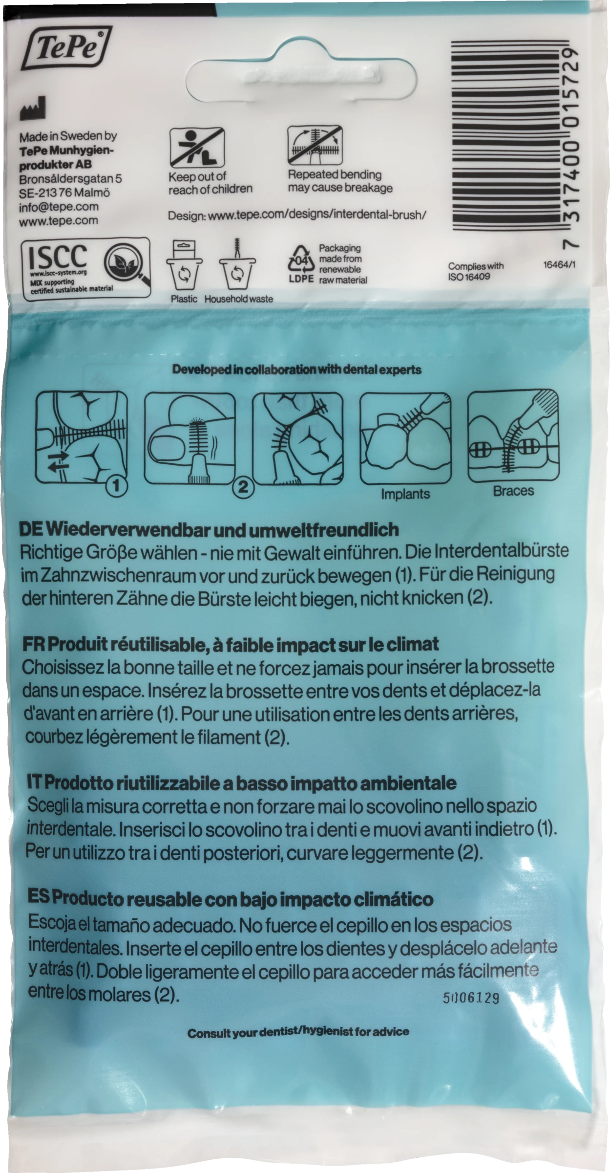 TePe Interdentalbürsten Schwarz, ISO 8, 1,5 Mm, 8 Stück 2 TePe Interdentalbürsten Schwarz, ISO 8, 1,5 Mm, 8 Stück – Bild 2
