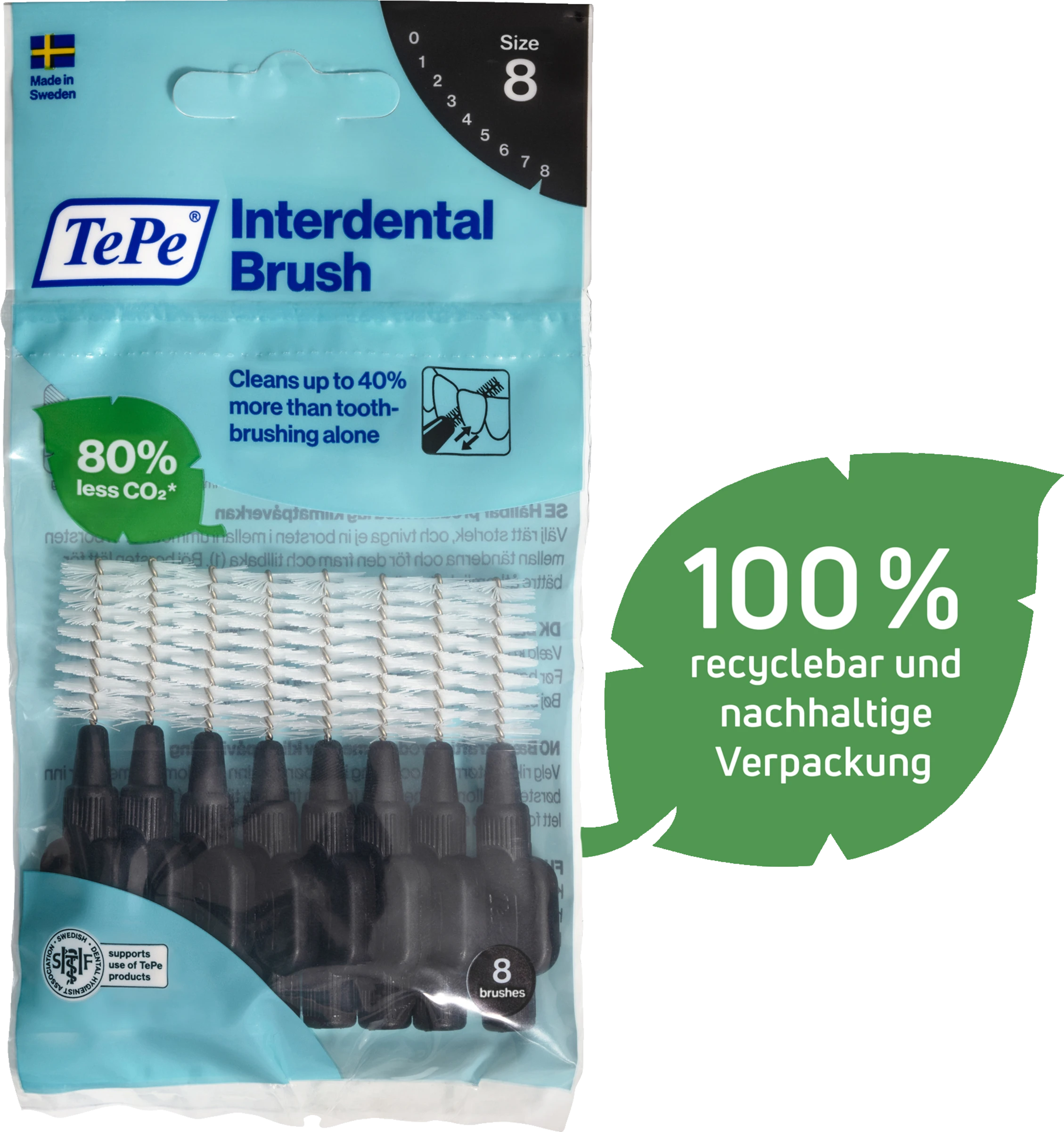TePe Interdentalbürsten Schwarz, ISO 8, 1,5 Mm, 8 Stück 6 TePe Interdentalbürsten Schwarz, ISO 8, 1,5 Mm, 8 Stück – Bild 6