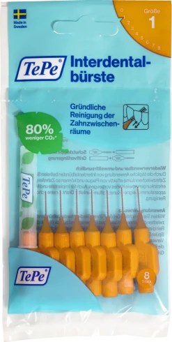 TePe Interdentalbürsten Orange, ISO 1, 0,45 Mm, 8 Stück