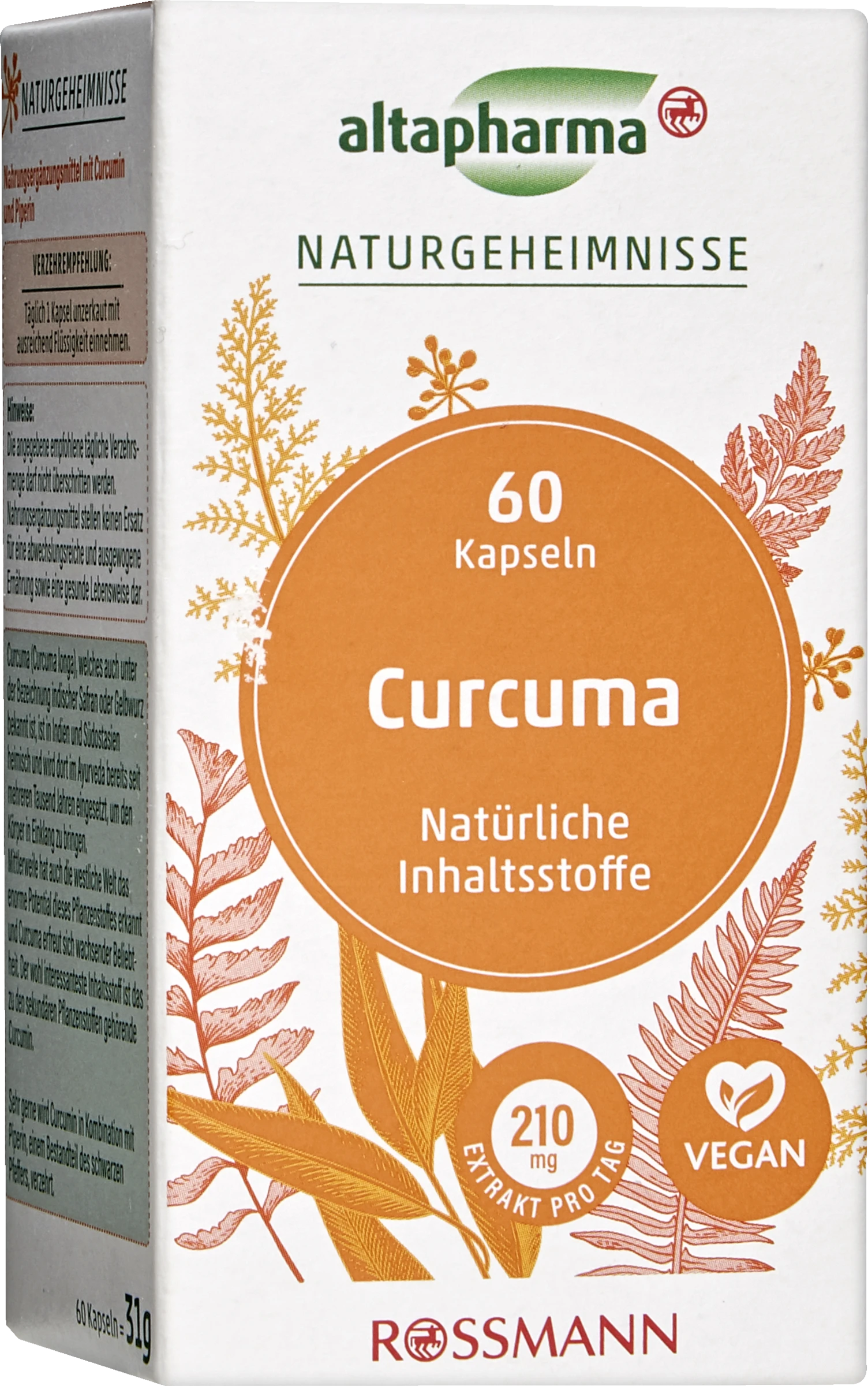 Altapharma Naturgeheimnisse Curcuma Kapseln 2 Altapharma Naturgeheimnisse Curcuma Kapseln – Bild 2