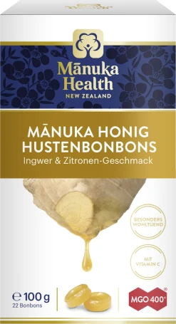 Manuka Health Manuka Honig Hustenbonbons MGO 400 Ingwer & Zitronen-Geschmack