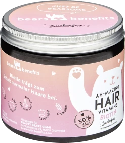 Bears With Benefits Ah-Mazing Hair Vitamins Biotin Zuckerfrei Gummibärchen