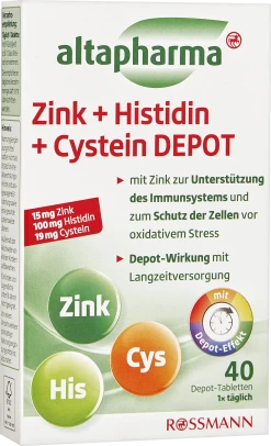 Altapharma Zink + Histidin + Cystein Depot Tabletten 10 Altapharma Zink + Histidin + Cystein Depot Tabletten -NIVEA SHOP MAM 7464097 SHOP IMAGE 1.4