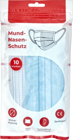 Medizinischer Mund-Nasen-Schutz, Blau