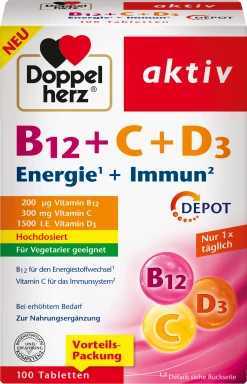 Doppelherz Aktiv Vitamin B12 + C + D3 Depot Tabletten