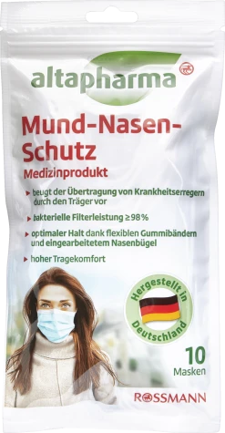 Altapharma Medizinischer Mund-Nasen-Schutz 10er
