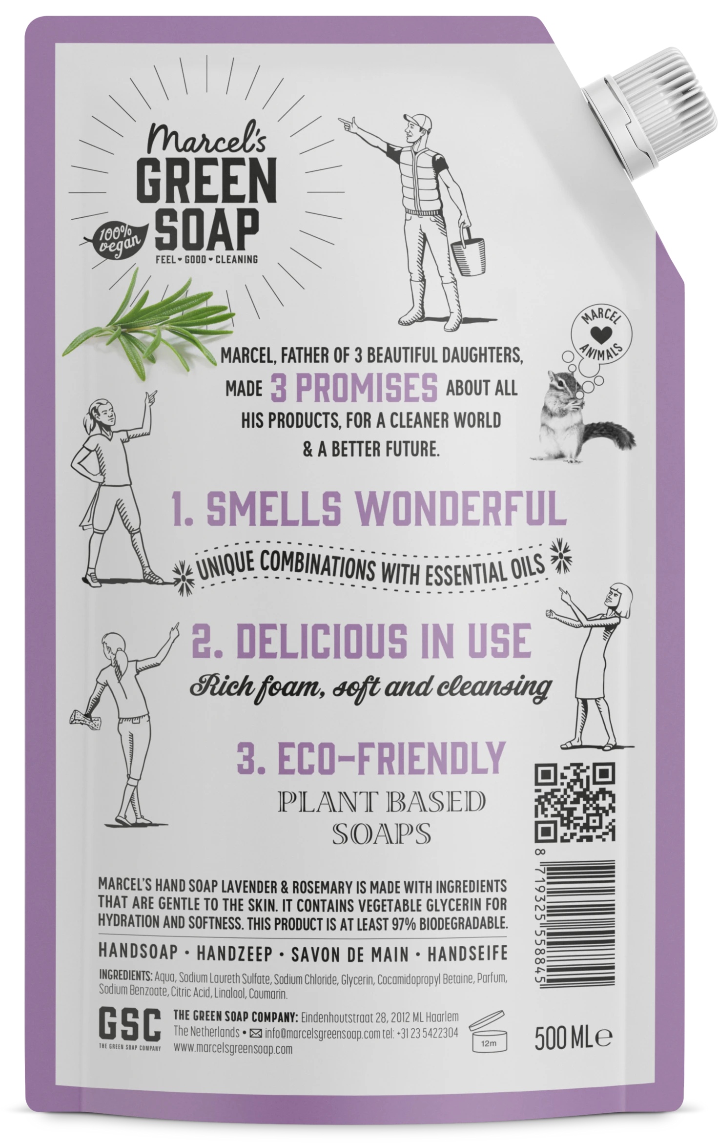 Marcel's Green Soap Handseife Lavendel & Rosmarin Nachfüllbeutel 2 Marcel's Green Soap Handseife Lavendel & Rosmarin Nachfüllbeutel – Bild 2