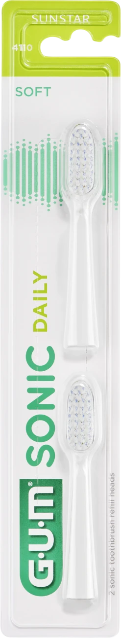 GUM® Sonic Daily Ersatzbürstenköpfe Soft Weiss