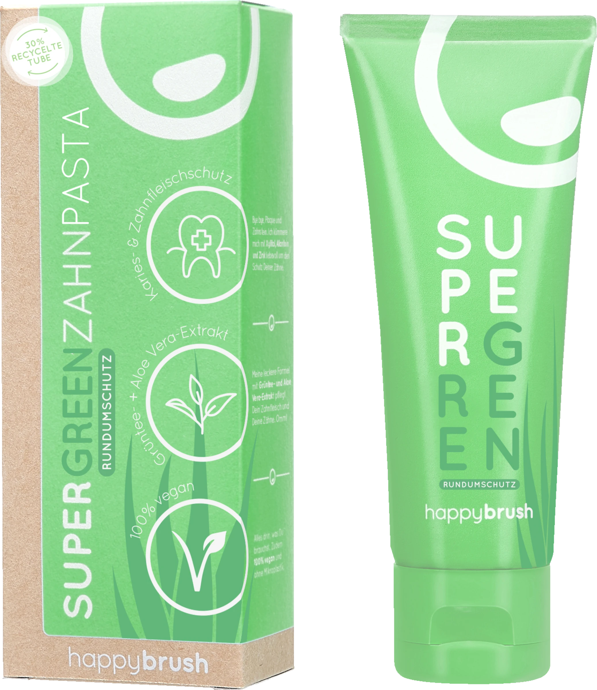 Happybrush SuperGreen Zahnpasta 1 Happybrush SuperGreen Zahnpasta