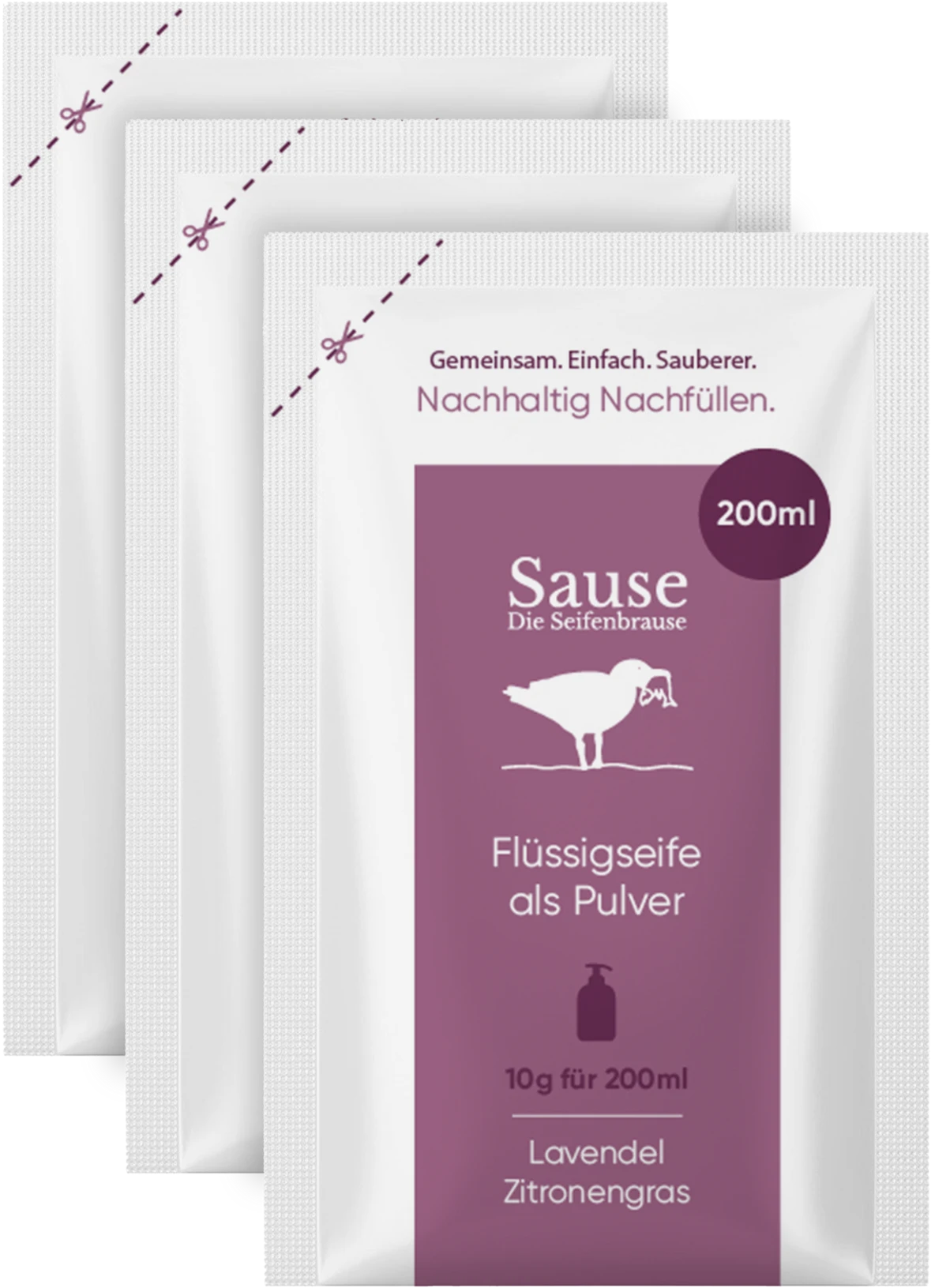 SAUSE SEIFENBRAUSE Flüssigseife Als Pulver Lavendel Zitronengras Nachfüllbeutel 1 SAUSE SEIFENBRAUSE Flüssigseife Als Pulver Lavendel Zitronengras Nachfüllbeutel