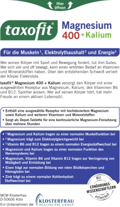 Taxofit Magnesium 400 + Kalium 7 Taxofit Magnesium 400 + Kalium -NIVEA SHOP MAM 8413248 SHOP IMAGE 1.4