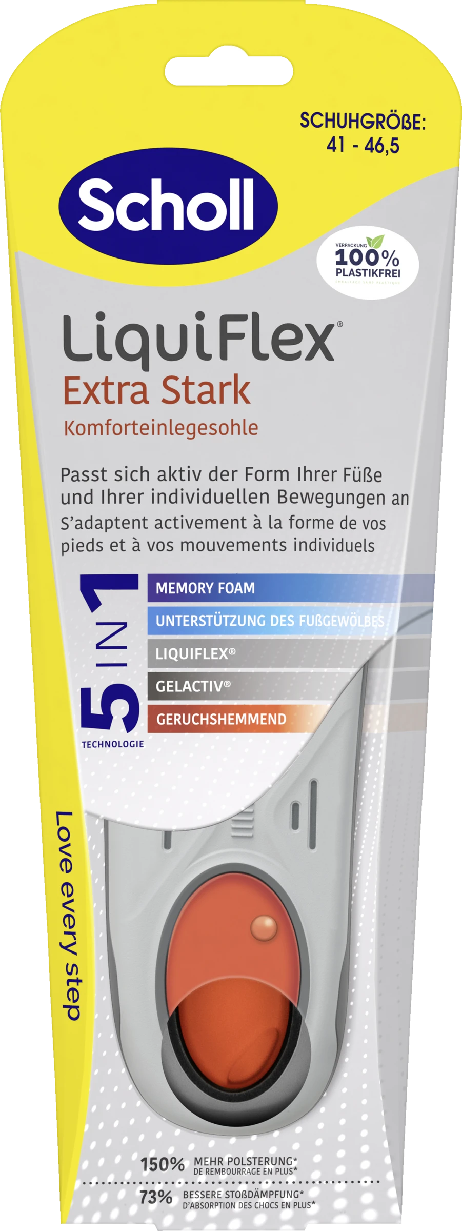 Scholl LiquiFlex Extra Stark Komforteinlegesohle Größe 41- 46,5 1 Scholl LiquiFlex Extra Stark Komforteinlegesohle Größe 41- 46,5