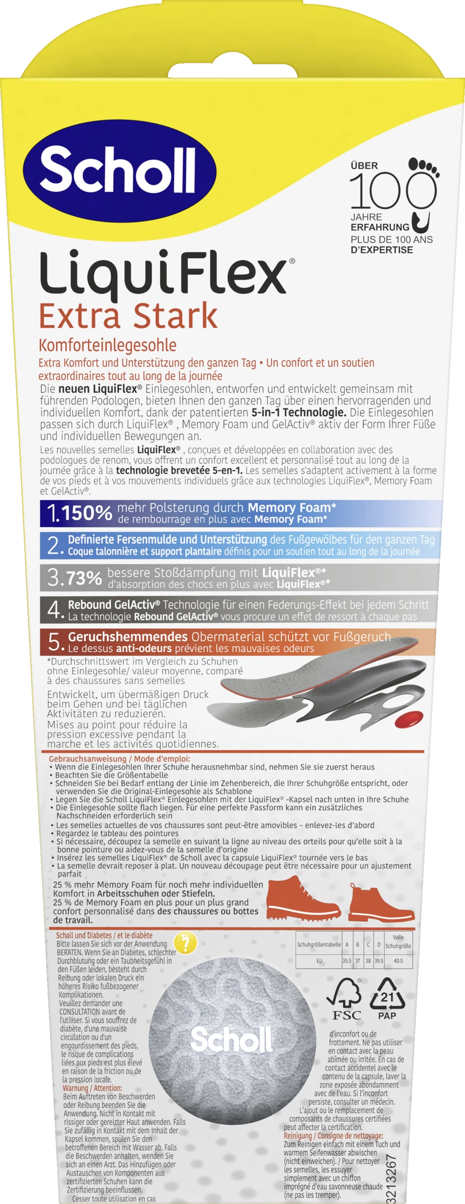 Scholl LiquiFlex Extra Stark Komforteinlegesohle Größe 35,5 - 40,5 2 Scholl LiquiFlex Extra Stark Komforteinlegesohle Größe 35,5 - 40,5 – Bild 2