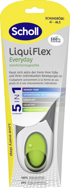 Scholl LiquiFlex Everyday Komforteinlegesohle Größe 41- 46,5