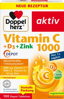 Doppelherz Vitamin C 1000 + D3 + Zink Depot