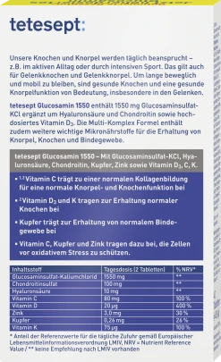 Tetesept Glucosamin 1550 Für Knorpel + Knochen -NIVEA SHOP MAM 8689495 SHOP IMAGE 1.4