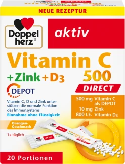 Doppelherz Aktiv Vitamin C 500 Direct + Zink + D3