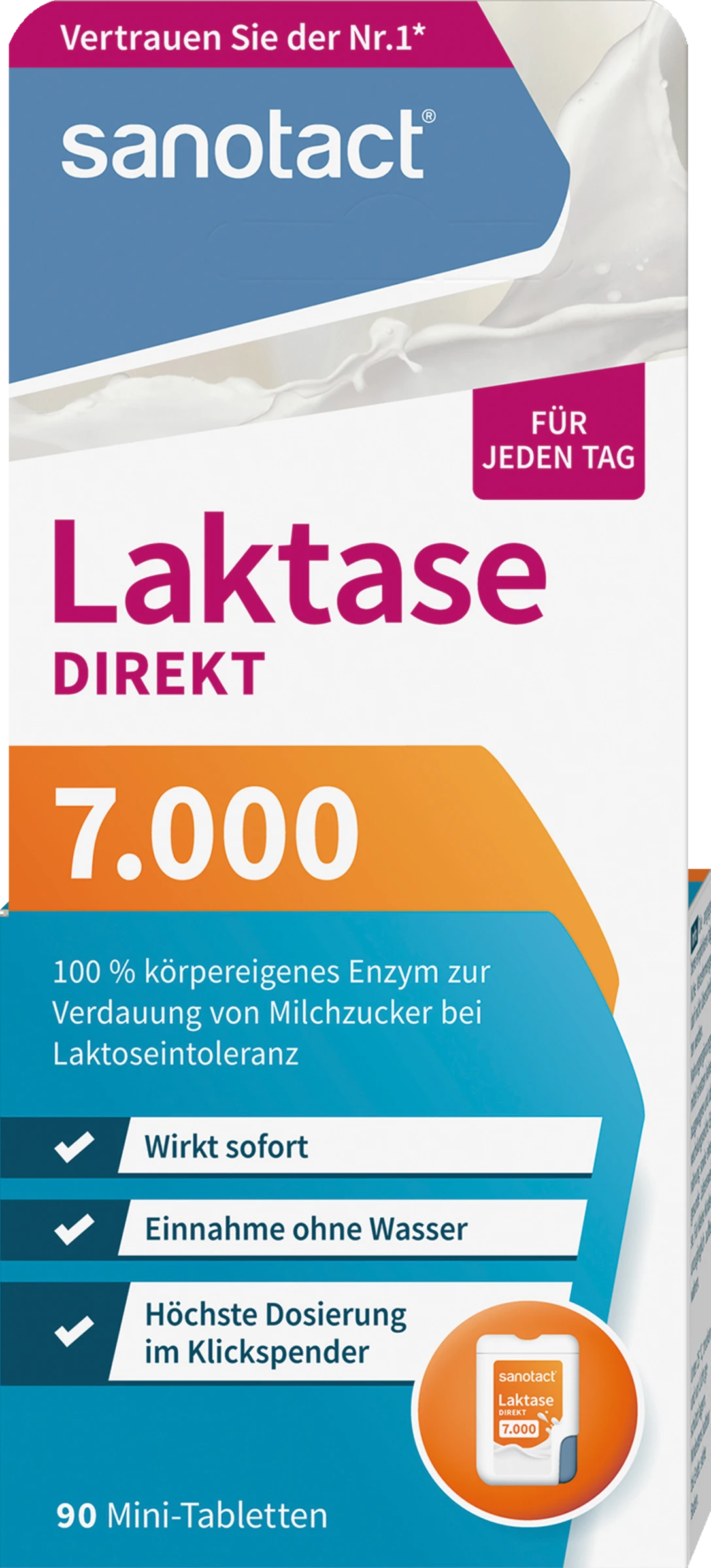 Sanotact® Laktase 7.000 Direkt Mini-Tabletten 1 Sanotact® Laktase 7.000 Direkt Mini-Tabletten