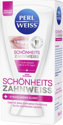 Perlweiss Schönheits Zahnweiss Strahlender Glanz