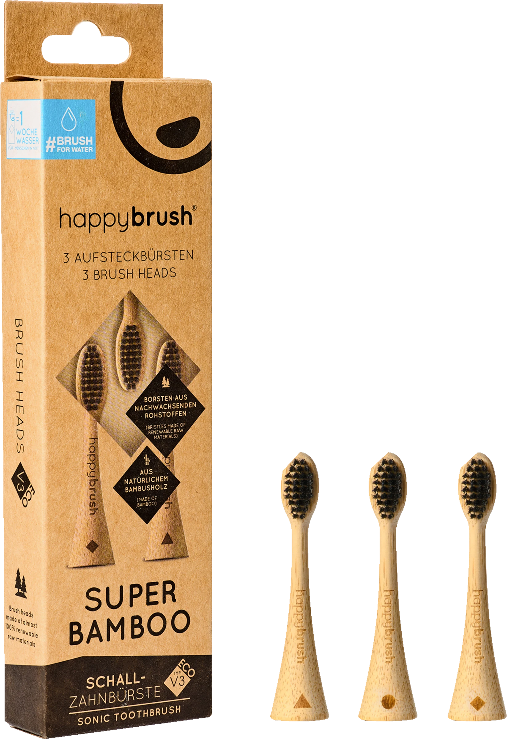Happybrush Bambus Aufsteckbürsten ECO V3 1 Happybrush Bambus Aufsteckbürsten ECO V3