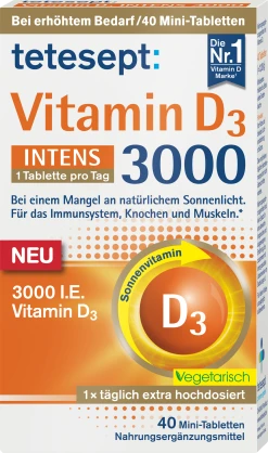 Tetesept Vitamin D3 3000 INTENS Mini-Tabletten