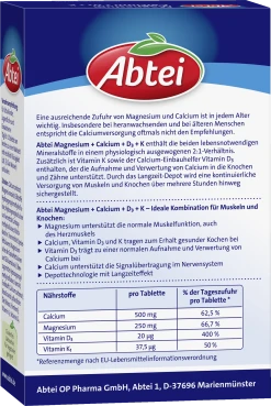 Abtei Magnesium Calcium + D3 + K Tabletten -NIVEA SHOP MAM 9076792 SHOP IMAGE 1.4