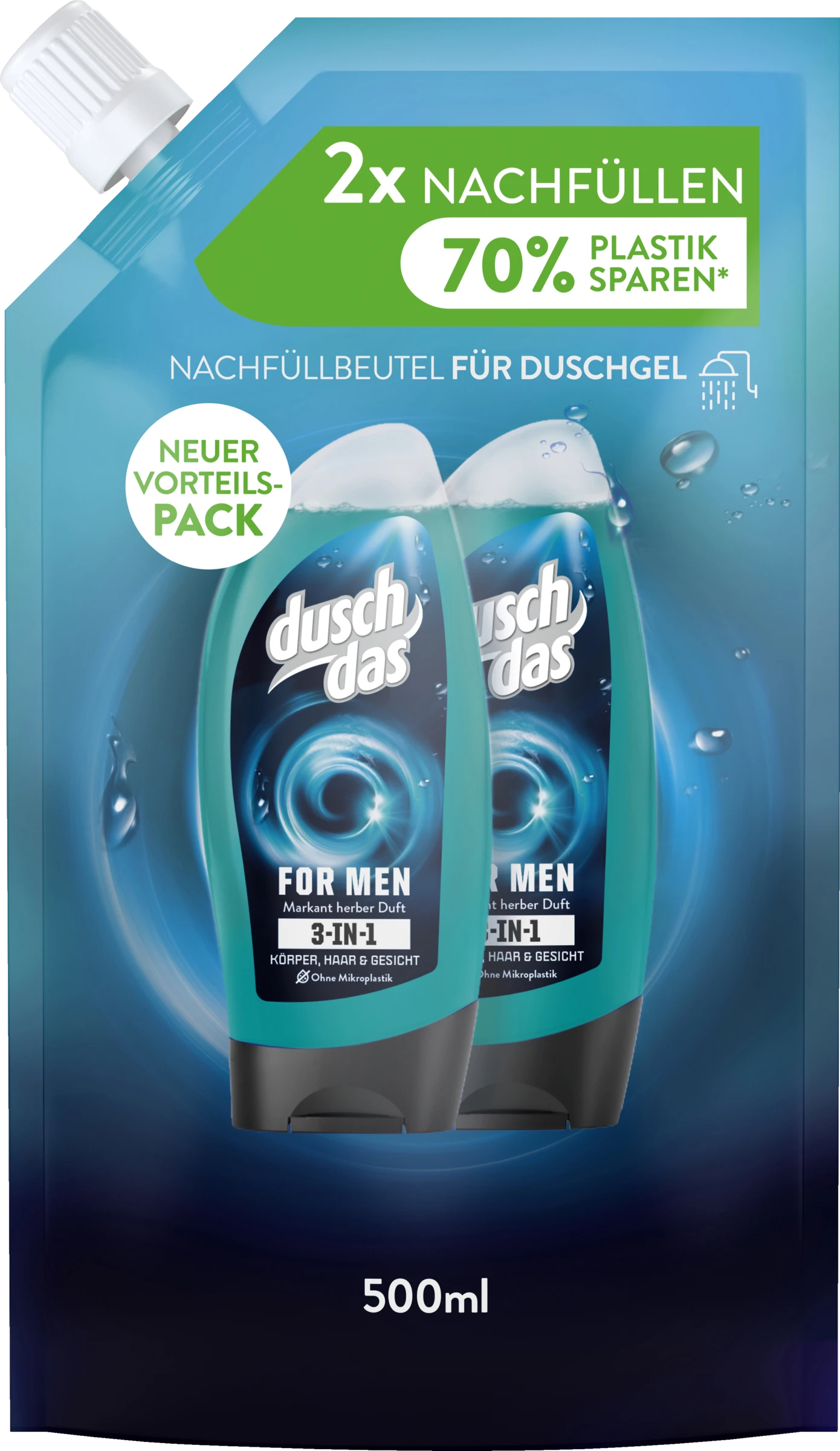 Duschdas 3-in-1 Duschgel & Shampoo For Men Nachfüllbeutel 1 Duschdas 3-in-1 Duschgel & Shampoo For Men Nachfüllbeutel