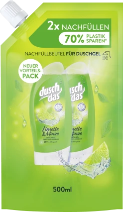 Duschdas Duschgel Limette & Minze Nachfüllbeutel