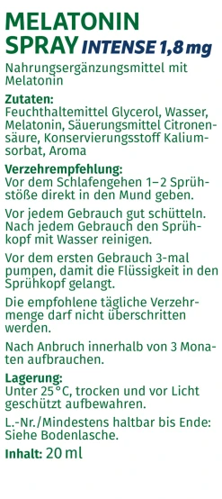 GreenDoc Melatonin Spray Intense 1,8 Mg -NIVEA SHOP MAM 9237979 SHOP IMAGE 1.4
