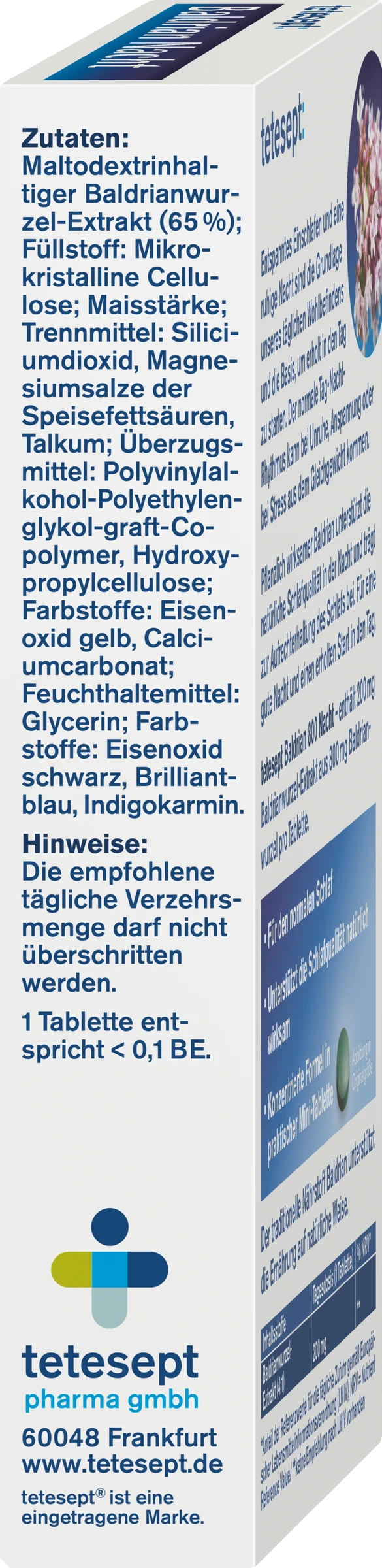 Tetesept Baldrian Nacht 800 2 Tetesept Baldrian Nacht 800 – Bild 2